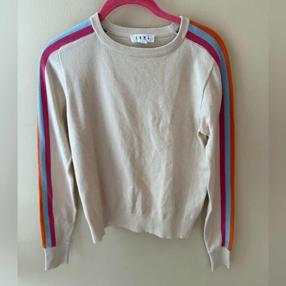 THML Sweater rainbow stripe accent size XS